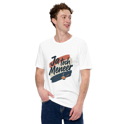 Wit T-shirt – Ja Toch Meneer Brush & Bowl bedrukt