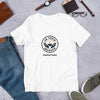 Wit T-shirt – Ja Toch Meneer “Feeding People” Badge bedrukt