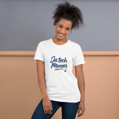 Wit T-shirt – Ja Toch Meneer Script & Tulp bedrukt